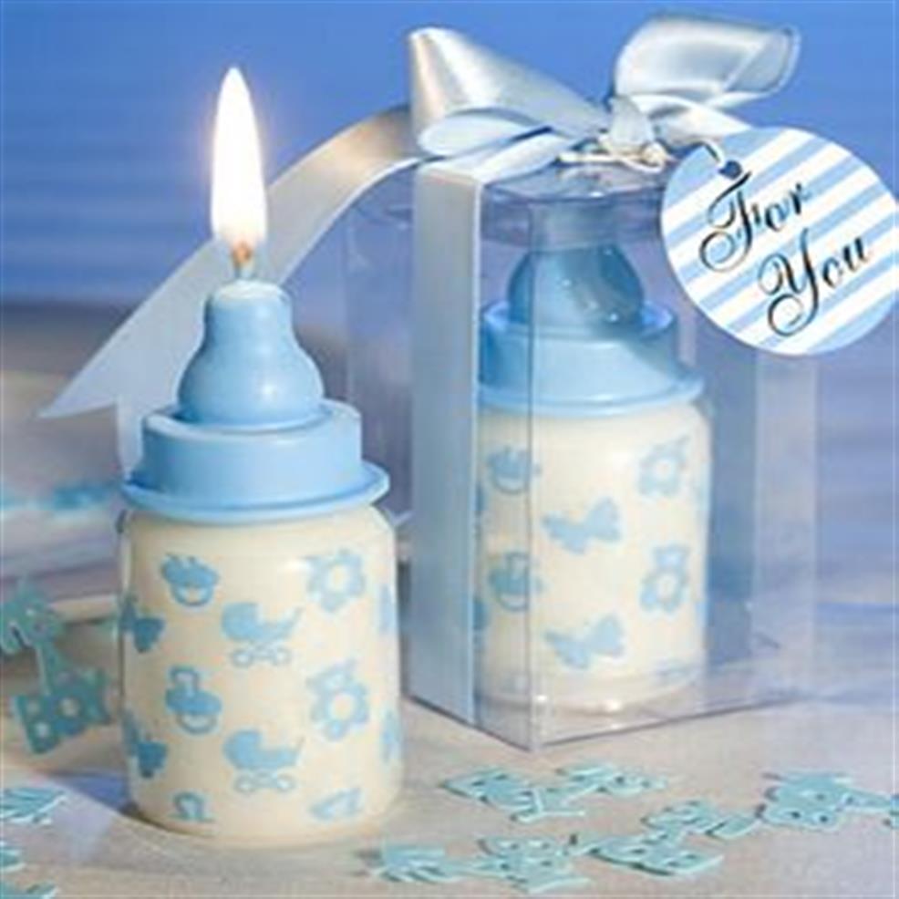 Todo - Favores de boda árabes Favor de vela de botella de bebé rosa con diseño temático de bebé 20PCS LOT para baby shower y regalo de bebé We282Y