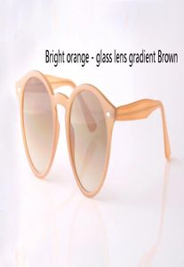Entière arrivée classique lunettes de soleil rondes marque designer lunettes de soleil de mode hommes femmes miroir lentille en verre uv400 avec boîte de vente au détail a6916276