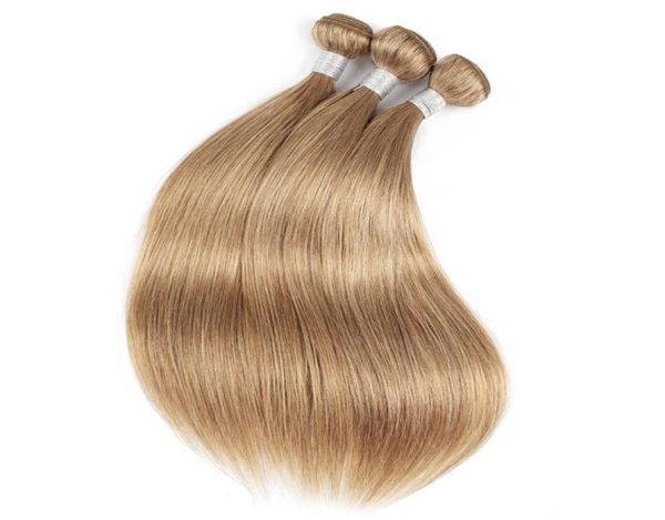 Mèches brésiliennes naturelles Remy lisses, blond cendré entier, 8 27 30, extensions de cheveux humains, 1624 pouces, 10 lots, 8857960