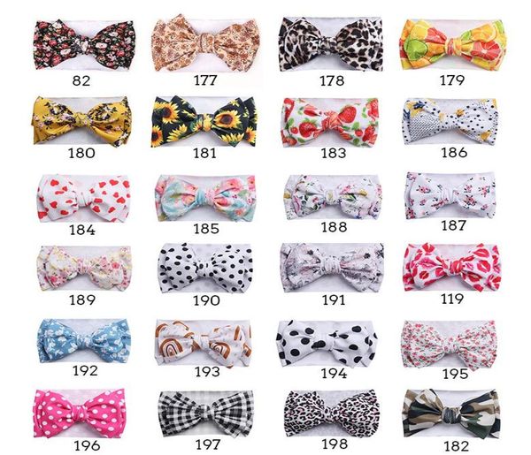 Tout bébé filles cheveux doux nœuds noeud bandeau fleur impression bandeau bricolage filles cheveux accessoires 8254018