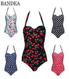 Bandea Floral Woman Films One Piece Swimsuit 2017 Dot Plus Size Swimwear Bandage One-Piece Retro Retro Push Up Bathing Costume 6766074