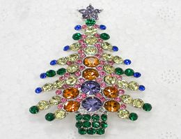 Hele mooie kristallen strass kerstboom pin broche kerstcadeaus broches C6808930369