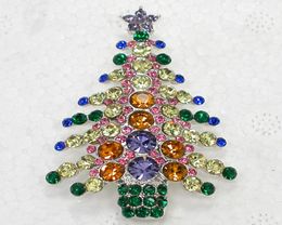 Todo hermoso cristal Rhinestone árbol de Navidad Pin broche regalos de Navidad broches C6803840551
