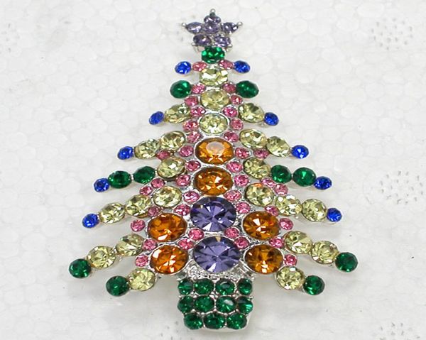 Broche en cristal strass pour arbre de noël, magnifique, cadeaux de noël, broches C6803840551