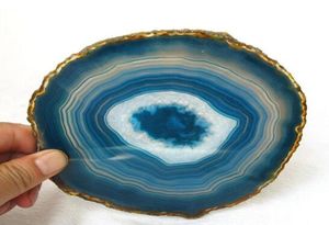 Belle tranche d'agate bleue naturelle cicatrisant les pierres et minéraux naturels pour cadeau de noël 1831970