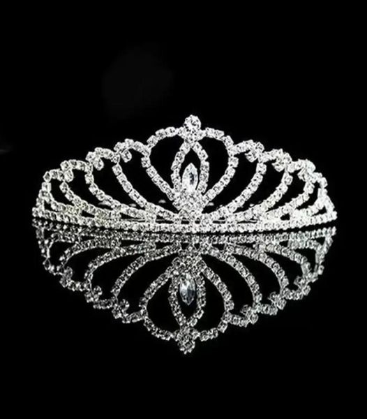 Hermosos tocados de diamantes de imitación, peineta de cristal para mujeres o niñas, regalo de fiesta de boda, Tiara decorativa plateada para la cabeza8910466