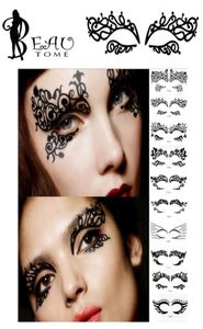Hele Beautome 1 ST Mode Kant Holle Oogschaduw Gezicht Stick Eyeliner Stickers Tijdelijke Tatoos Make-Up Art Pat Kostuum Party 2450529