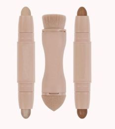 Sticks de surligneur de contour de beauté entier 2 en 1 Cream à deux extrémités Crème Highlight Stick Makeup SetBronzed Puff Brush Supp9130660