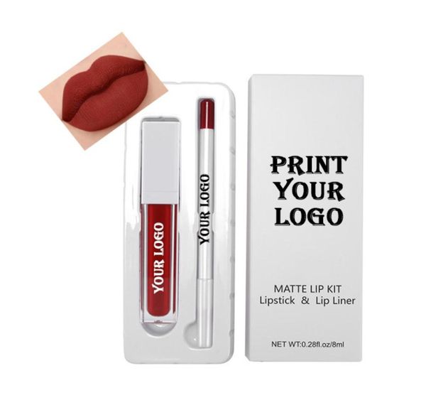 Whole Beauty Cosmetics Kit de crayon à lèvres brillant à lèvres 2 en 1 personnalisé sans logo brillant à lèvres mat rouge à lèvres maquillage imperméable Set6894917