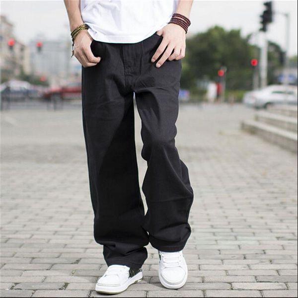 Jean hip hop noir entier style baggy pantalon ample pour garçon rap jean homme gros pantalon hip hop pantalon long large252f