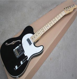 Guitare électrique semi creux entièrement noire avec un Frolewwhite PickGuardMaple FretboardCan être personnalisé 9881548