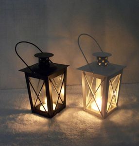 Bougeoirs en métal noir et blanc entier, lanterne en fer, décoration de mariage, centres de table, lanternes marocaines, lanterne à bougie 6309873