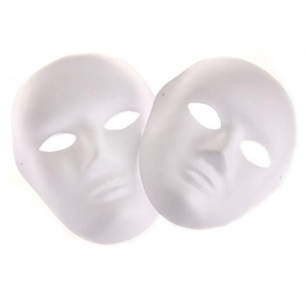 Masque de mascarade blanc entier pour femmes et hommes, Costume de Cosplay de danse, masque de bricolage de haute qualité 298t