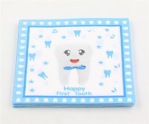 Blue entièrement Bleu Première Tooth Tapkin de papier imprimé pour Kind Party Decoupage Festas Tissue Servilleta 33CM33CM 20PCSP1785879