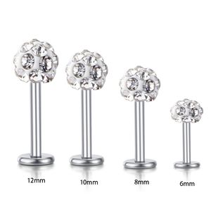 Hele Lichaam Sieraden Labret Ringen Rvs Shaballa Crystal Disco Ball Lip Piercing Sieraden 16G Lip Ring 30pcs3691140