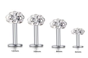 Hele Lichaam Sieraden Labret Ringen Rvs Shaballa Crystal Disco Ball Lip Piercing Sieraden 16G Lip Ring 30pcs7032201