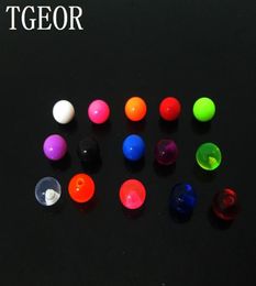 Pièces du corps entier 200pcs 1 2 3 mm 1 6 5 mm 1 6 6 mm Couleurs acrylique UV Jewelry Boule avec vis270w8784923