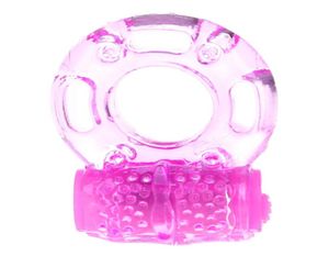 Whole Butterfly Silicone Cock Ring Jelly Vibrating Penis Ring Delay Premature Ejaculation Lock Vibrator Sex Toys for Men1278390