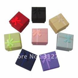 Whole- By China Post -- NOUVEAU Boîte-cadeau de bijoux en papier entier 4 4 3cm plus boîte à bagues de couleur 144pcs lot281p