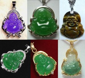 CHOECH CARECH 6 Color Fine Green Jadetiger Eye Stone Bendito Bendito feliz Buddhaguanyin Colgante63303805063426