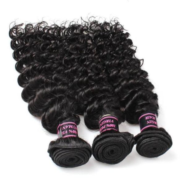 Entier pas cher 8A trames de cheveux brésiliens 5 paquets vague profonde Extensions de cheveux vierges non transformés péruvien indien malaisien30755942769530