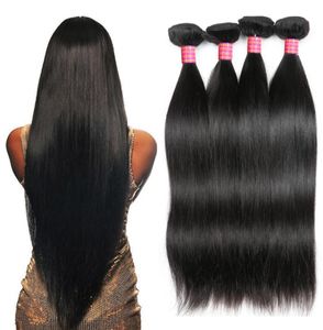 Todo Barato 8A Brasileño Virginal Recto Cabello Humano Que Teje 4 Paquetes 100 Extensiones de Cabello Virgen Recto Sedoso Sin Procesar26878677800107