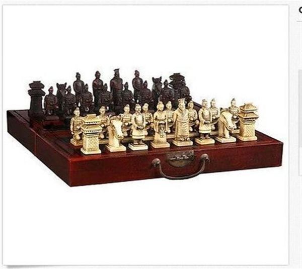 Ensemble d'échecs chinois bon marché, 32 pièces, Xian Terracota Warrior30102571047