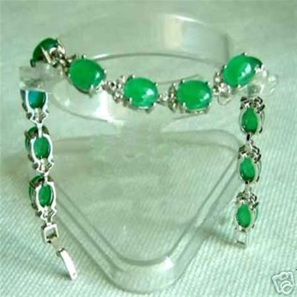 Bracelet jonc en argent jade vert rare pas cher entier235C