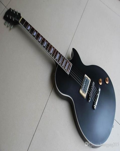 Guitarras de China integral Nuevo LP Standard Electric Guitar Cuerpo sólido Pickups en negro mate 1202109564076