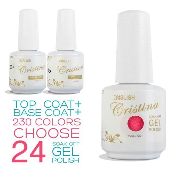 Elige todo 237 colores Crislish UV Gel Polish 15 ml 05oz Gel de uñas SHIP9071527