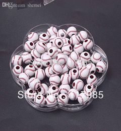 Perles entières épaisses, perles de Baseball populaires en acrylique, 12mm, 600 pièces, lot pour Bracelets, 5565681