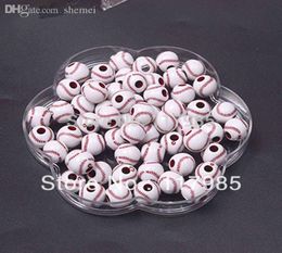 Perles entières épaisses, perles de Baseball populaires en acrylique, 12mm, 600 pièces, lot pour Bracelets 3757613