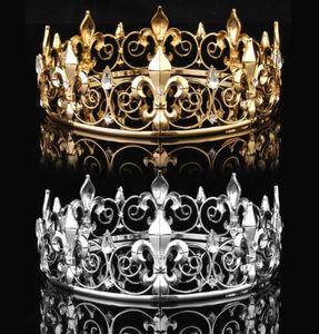 Hele cirkel goud prom -accessoires King Men039S kroon rond Imperial Tiara 2106165272691