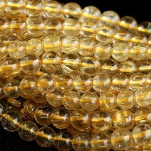 Hele heldere natuurlijke echte gele gouden haar rutiele kwarts ronde losse stenen kralen 3-18 DIY kettingen of armbanden 15 