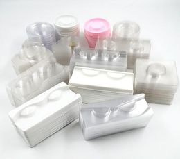 Plateaux à cils transparents entiers, support en plastique pour cils de vison, boîte d'emballage de cils, carré en diamant, case9202263