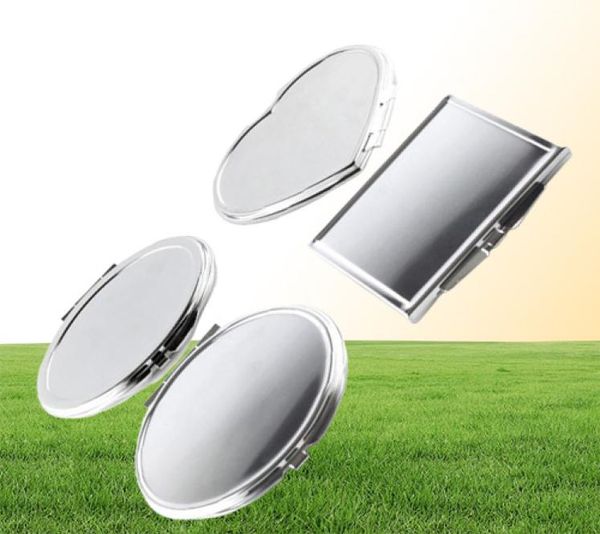 CNRUBR CNRUBR Diversas formas espejo plegable portátil mini compacto acero inoxidable maquillaje de metal espejo de bolsillo cosmético para mak286r7644226