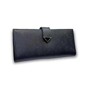 Porte-monnaie entier Sac à cartes Pochette à main Sacs à main en cuir de vachette à grains croisés en cuir véritable à deux plis Sac à main à fermeture à glissière interne Modèle de lettre Ho321Q