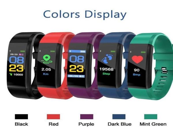 Pantalla de color completo Pulsera de pulsera inteligente Rastreador de fitness Pectómetro Reloj Band Velocidad de la banda Heart Monitor para Android8630478