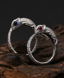 Ensemble créatif 2 couleurs bague caméléon anneaux de queue de lézard réglables ouvrant des bijoux en argent sterling 925 pour hommes ou femmes Weddi8294634