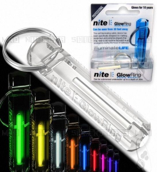 Crystal Clear Clear Nite Tritium Glowring Keychain Key Fob Night Automatic Light Auto Luminous Fluorescent Bub Tritium KZTB6701843