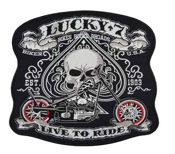 COMPLETADO COMEREADO 105 pulgadas enormes parches de motociclistas de bordado para la chaqueta Mc Surport Punk Lucky 77518627