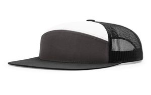 Casquette de camionneur en maille avec broderie 3D personnalisée, chapeau de papa vierge, 7 panneaux noirs, hat8888263