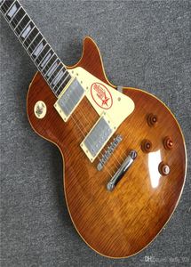 Hele aangepaste winkel 1959 R9 Tiger Flame Electric Guitar Standard LP 59 Elektrische gitaargitaren Guitarra7859053