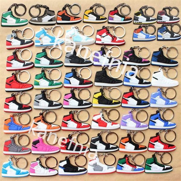 Entier Designer Mini Silicone Sneaker Porte-clés Hommes Femmes Enfants Porte-clés Cadeau Chaussures Porte-clés Sac À Main Chaîne Chaussure De Basket-Ball Clé H300F
