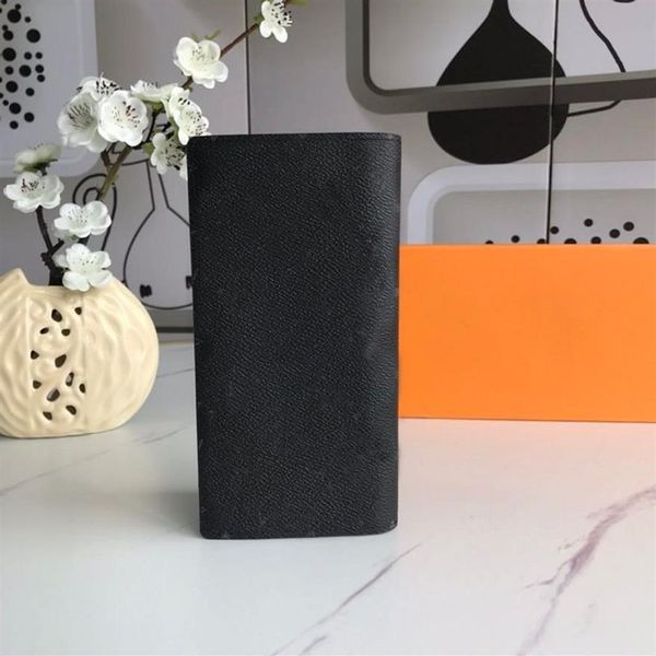 Designer entiers New Mens Wallet Black Flower Long Leather a diverses machines à sous de cartes de poche est livrée avec une boîte dans le monde 2420