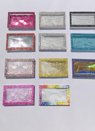 Hele diamant glitter 3D mink wimpers doos 1 paar rechthoek bling lege wimperboxen 3d lashes cosmetics verpakking cont9018997