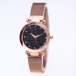 Sky ￩toil￩ de diamant entier beau quartz womens regarde dames regarde fahsion femme d￩contract￩ rose rose wrists213f