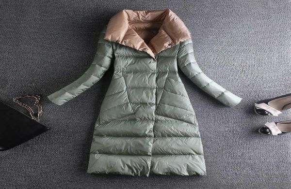 Manteau en duvet de canard entier pour femme, grande taille, mode, Long, léger et fin, les deux côtés portent une veste en duvet de canard, manteaux pour dames 3XL8338432