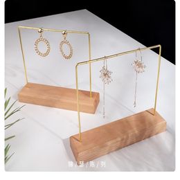 Hele oorbelhouder goedkope sieradenstandaard mode nieuw design houten kettingdisplay Hangerhouder Armbandstandaard 19-072618