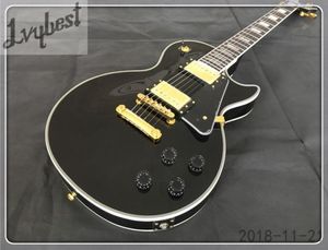 Guitare électrique entièrement des pièces en or noir pickugard noir modèle de modèle et pont de lame et pont 4734546